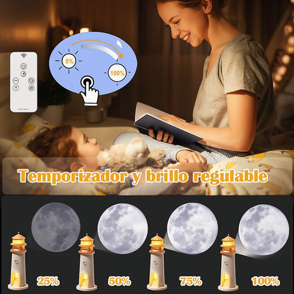 Lumoont™ Faro proyector de luna con altavoz bluetooth